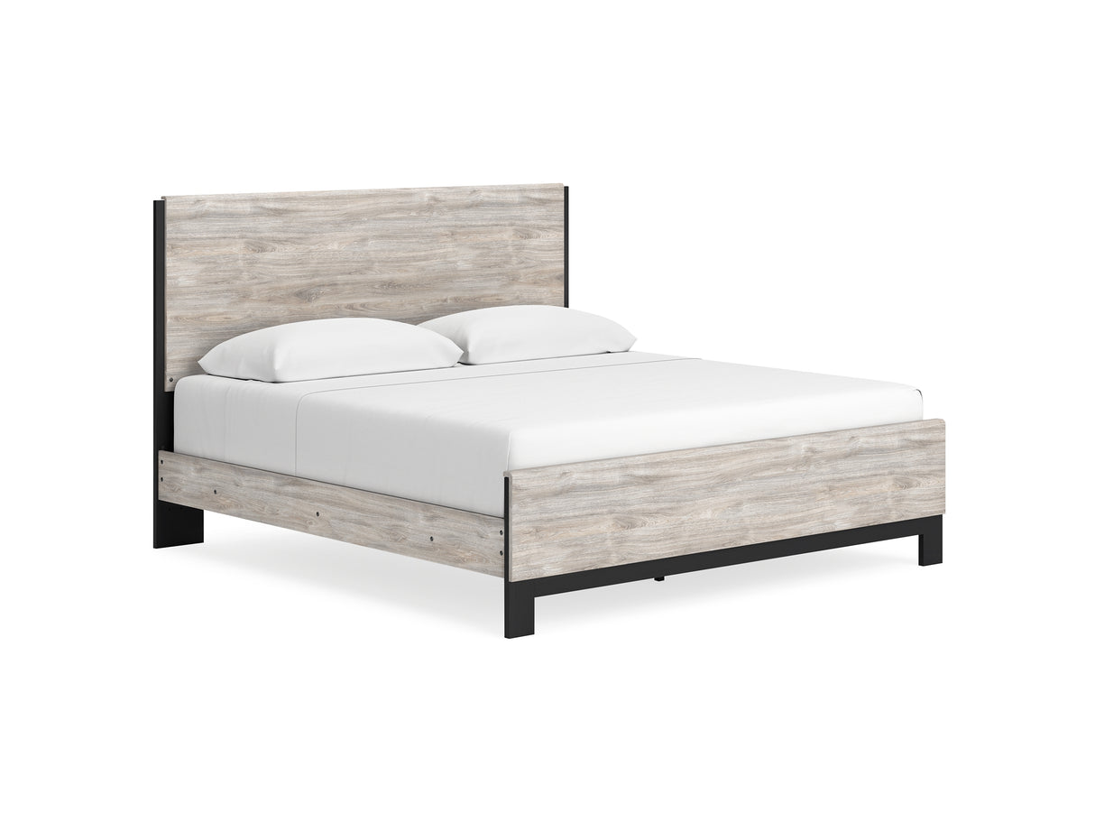 Vessalli Gray King Panel Bed