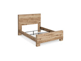 Hyanna Tan Brown Queen Panel Bed, Dresser, And Nightstand