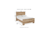 Hyanna Tan Brown Full Panel Bed, Dresser, Mirror And Nightstand