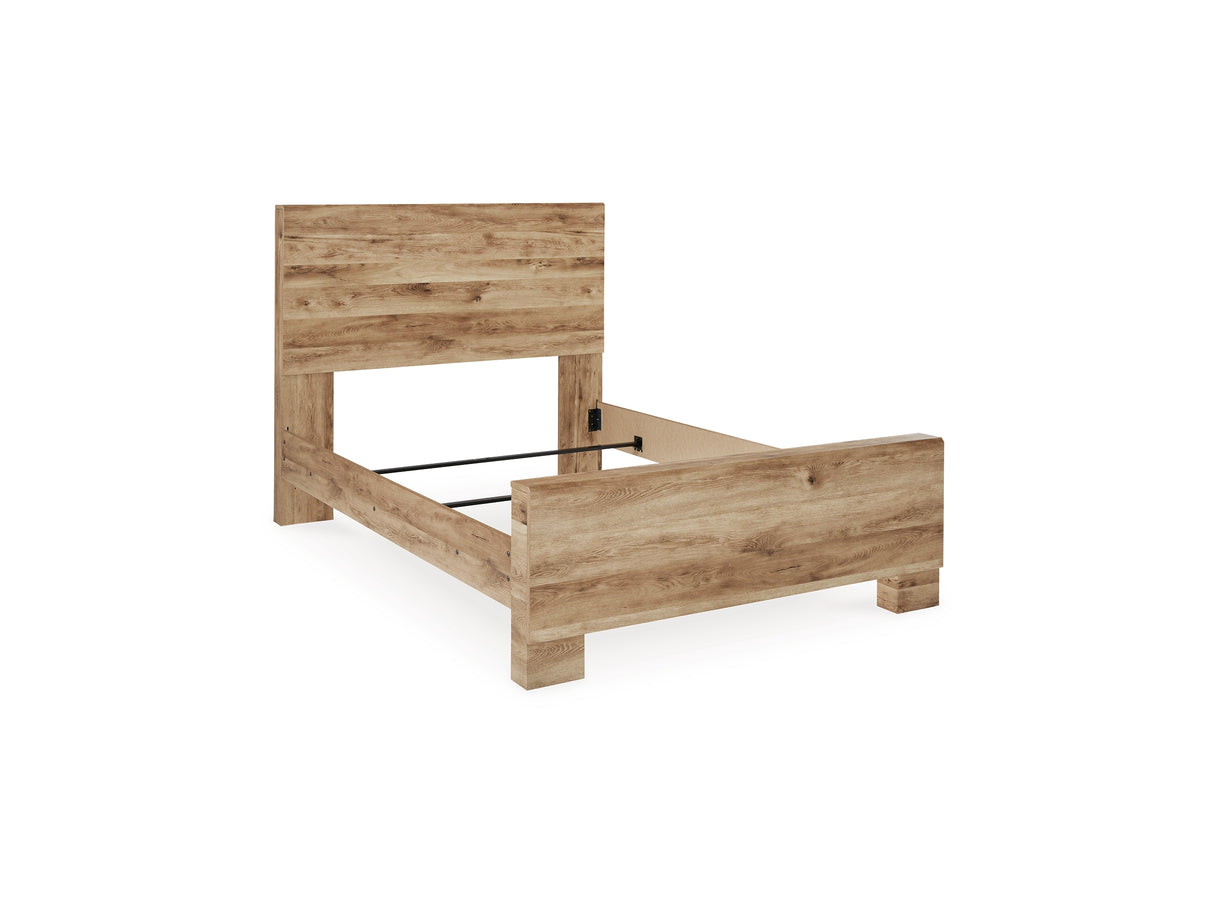 Hyanna Tan Brown Full Panel Bed, Dresser, Mirror And Nightstand