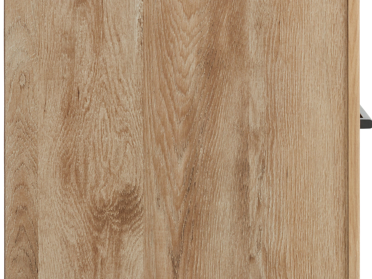 Hyanna Tan Brown Full Panel Bed, Dresser, Mirror And Nightstand