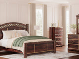 Glosmount Two-Tone King Poster Bed