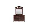 Glosmount Two-Tone Queen Poster Bed, Dresser, Mirror And Nightstand