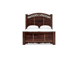 Glosmount Two-Tone Queen Poster Bed, Dresser, Mirror And Nightstand