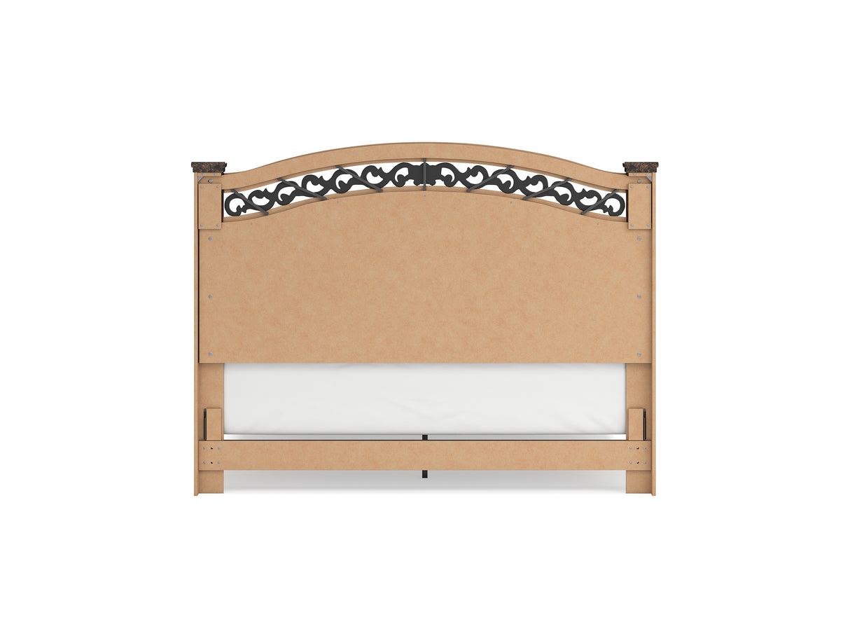 Glosmount Two-Tone King Poster Bed