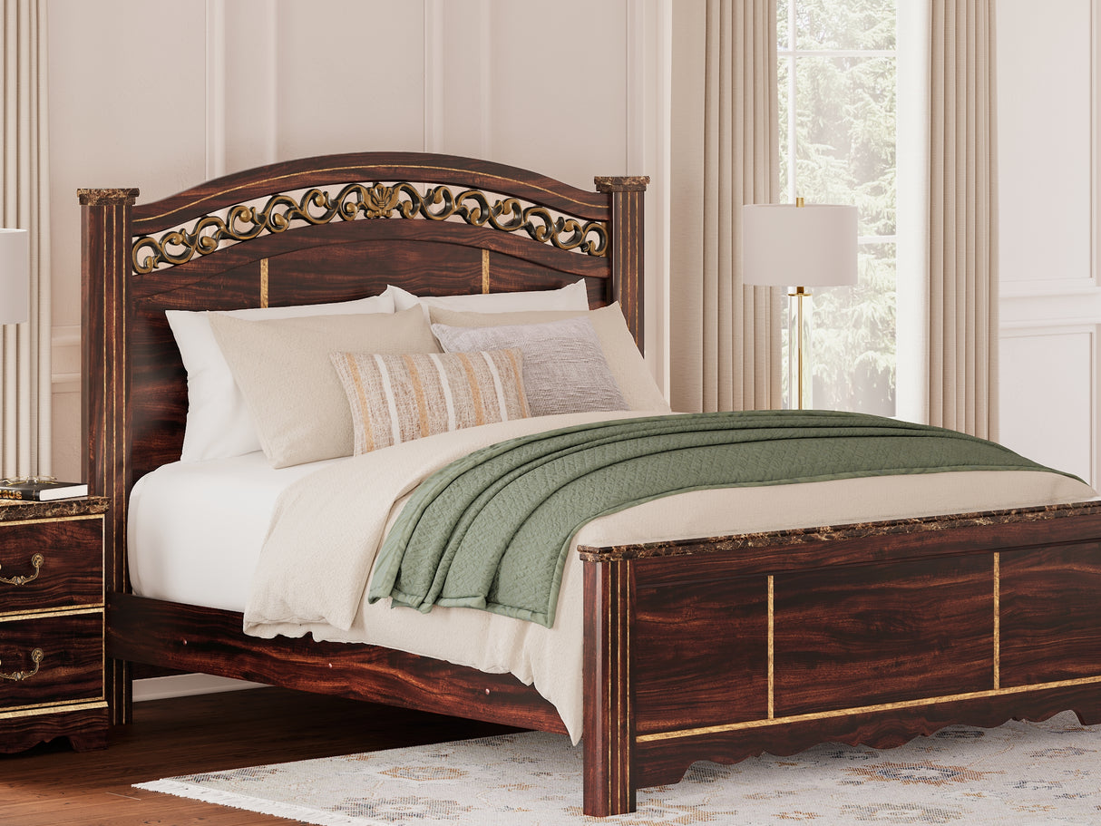 Glosmount Two-Tone King Poster Bed