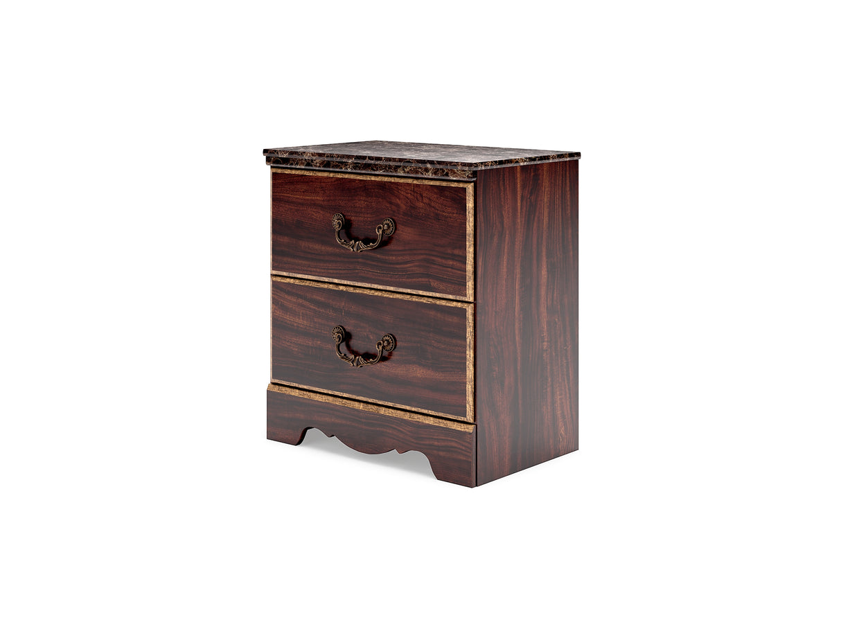 Glosmount Two-Tone Queen Poster Bed, Dresser, Mirror And Nightstand