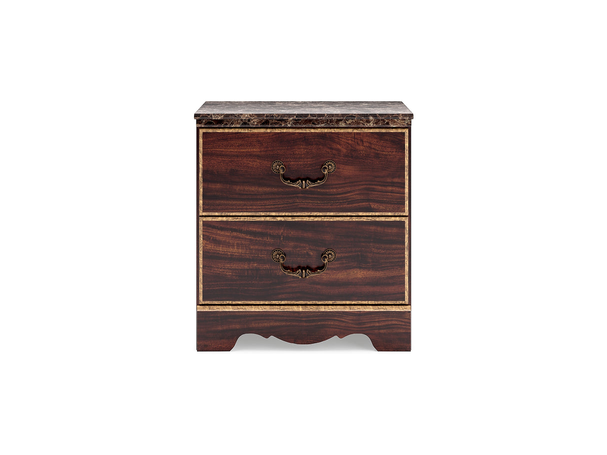 Glosmount Two-Tone Queen Poster Bed, Dresser, Mirror And Nightstand