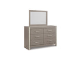 Surancha Gray Queen Panel Bed, Dresser, Mirror And Nightstand