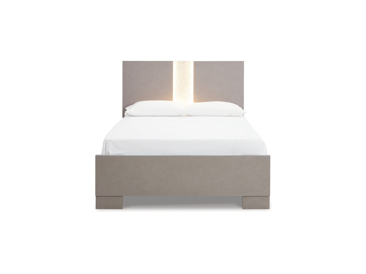 Surancha Gray Queen Panel Bed, Dresser, Mirror And Nightstand