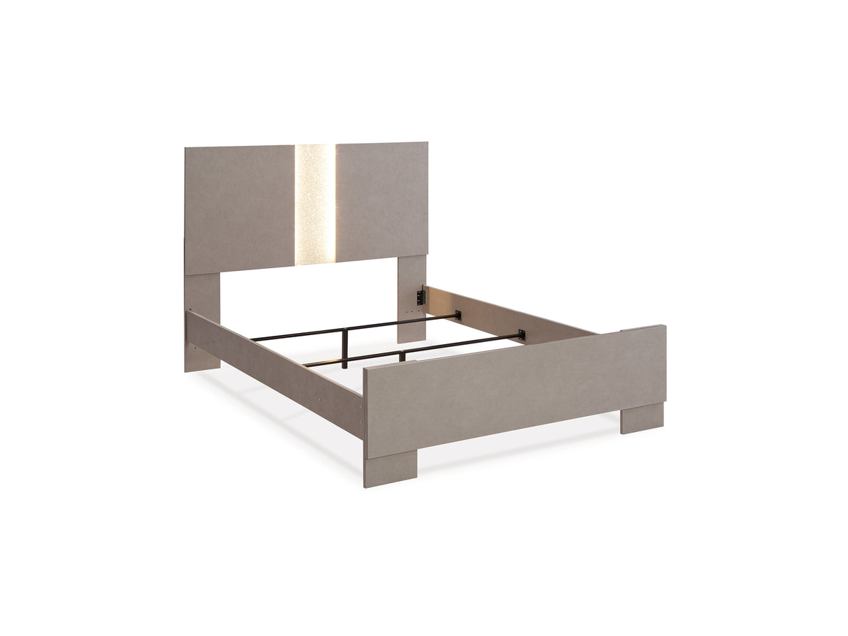 Surancha Gray Queen Panel Bed, Dresser, Mirror And Nightstand