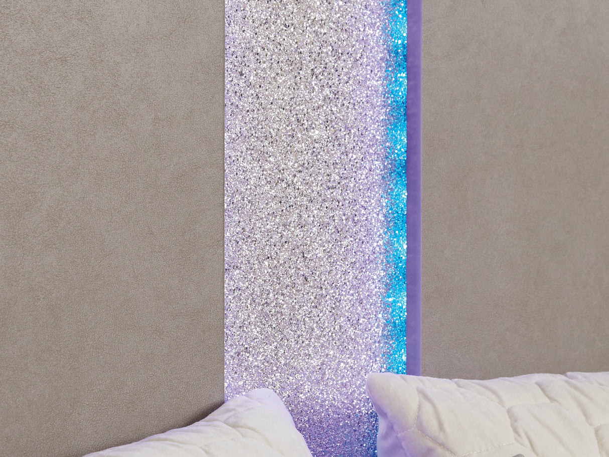 Surancha Gray Queen Panel Bed, Dresser, Mirror And Nightstand