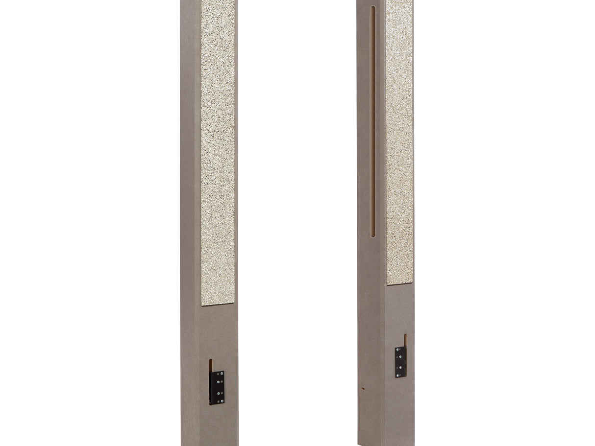 Surancha Gray King Poster Bed, Dresser, Mirror And Nightstand