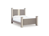 Surancha Gray Queen Poster Bed, Dresser, Mirror And Nightstand