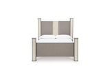 Surancha Gray Queen Poster Bed, Dresser, Mirror And 2 Nightstands