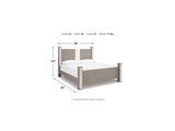 Surancha Gray King Poster Bed, Dresser, Mirror And Nightstand