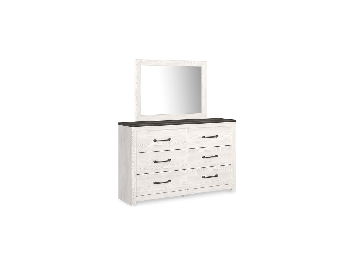Gerridan White/Gray King Panel Bed, Dresser And Mirror
