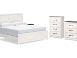 Gerridan White/Gray King Panel Bed, Dresser, Chest And 2 Nightstands