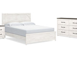 Gerridan White/Gray King Panel Bed, Dresser And Nightstand