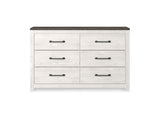 Gerridan White/Gray King Panel Bed, Dresser, Chest And 2 Nightstands