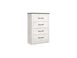 Gerridan White/Gray King Panel Bed, Chest And 2 Nightstands