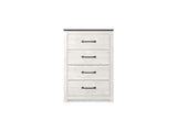 Gerridan White/Gray King Panel Bed, Dresser, Chest And 2 Nightstands