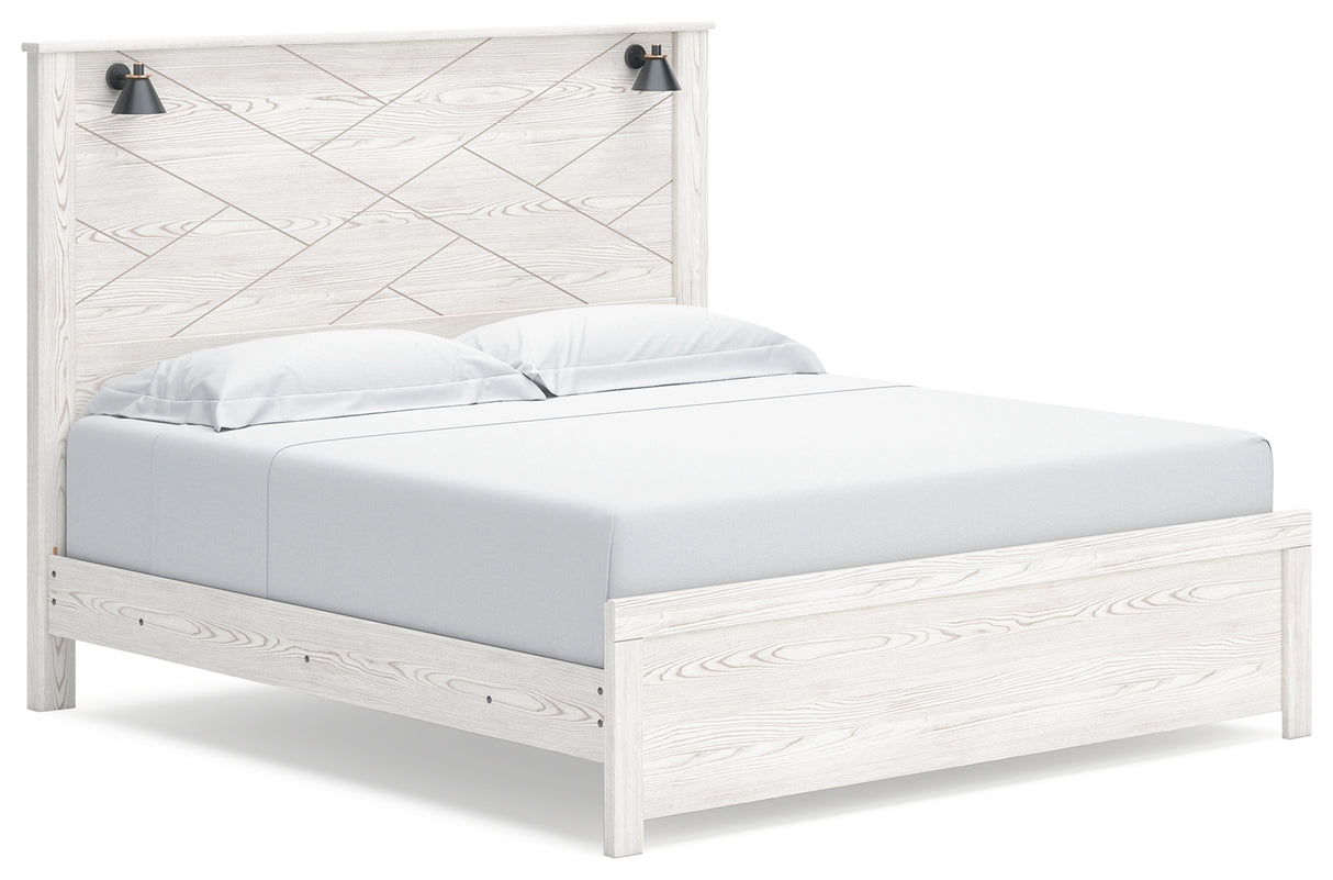 Gerridan White/Gray King Panel Bed