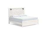 Gerridan White/Gray King Panel Bed, Chest And 2 Nightstands