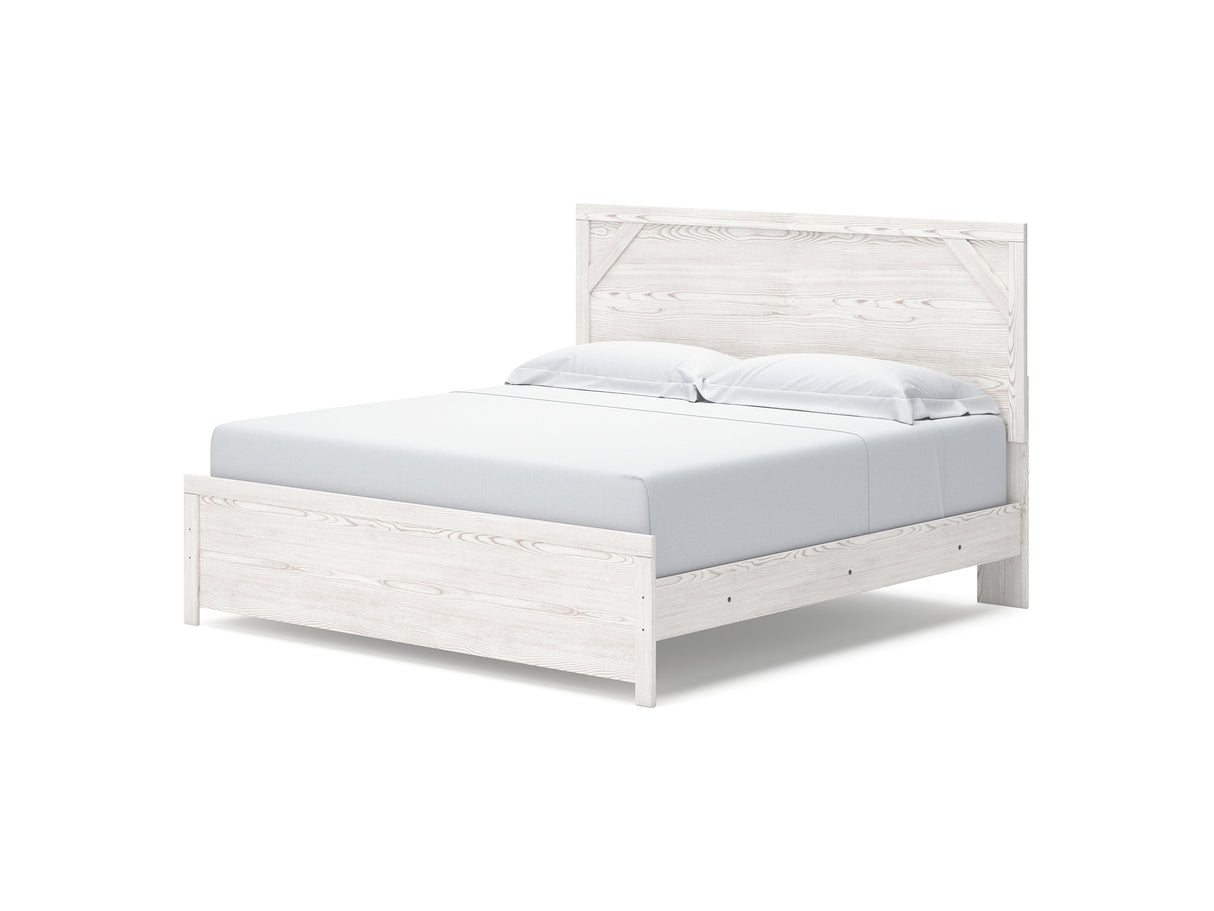 Gerridan White/Gray King Panel Bed, Dresser And Nightstand