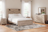 Senniberg Light Brown/White Queen Panel Bed