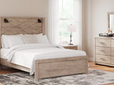 Senniberg Light Brown/White Queen Panel Bed, Dresser And Mirror