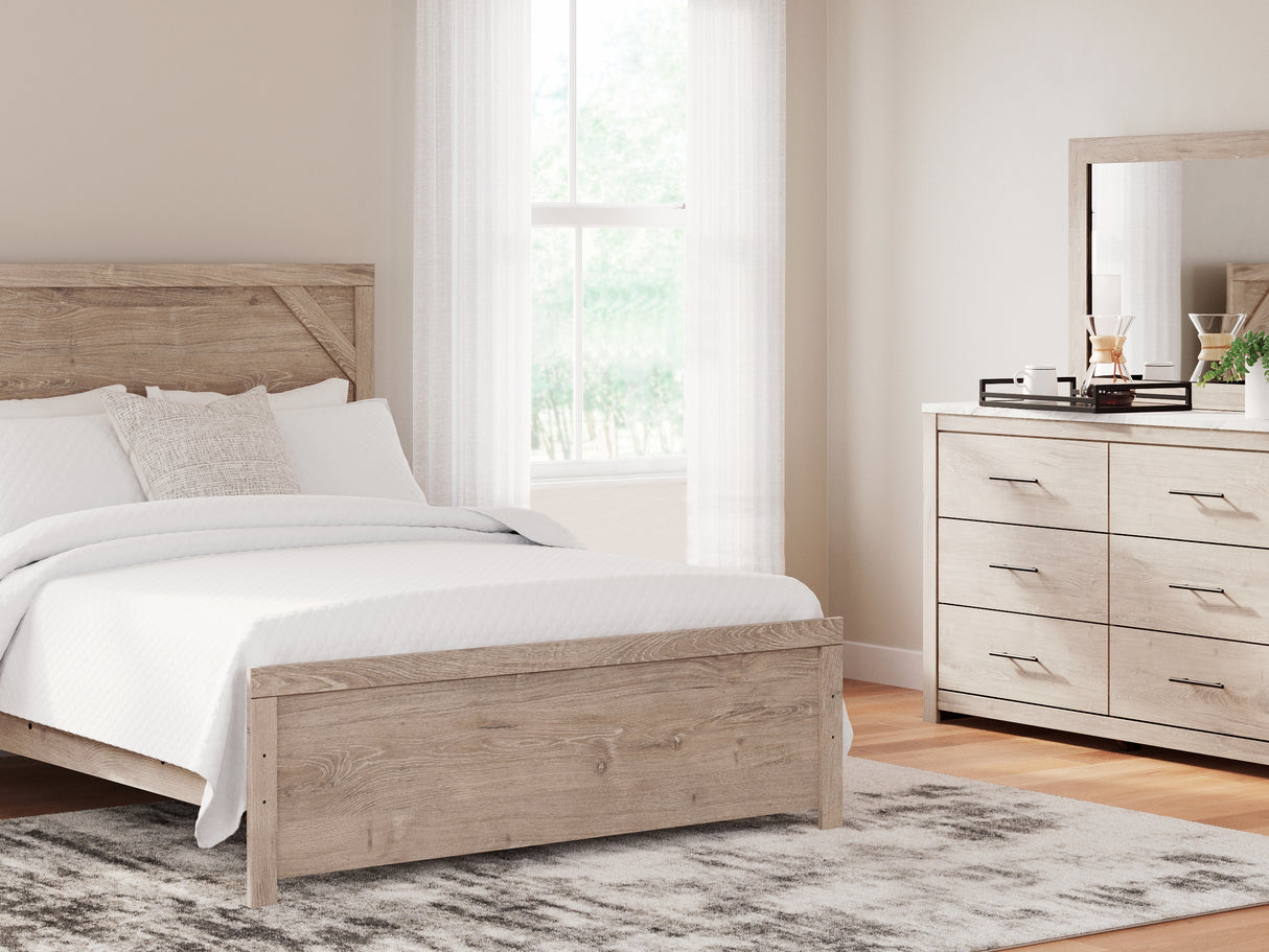 Senniberg Light Brown/White Dresser And Mirror – Redwood Home Furniture