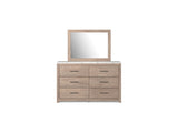 Senniberg Light Brown/White King Panel Bed, Dresser, Mirror, And Nightstand
