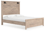 Senniberg Light Brown/White Queen Panel Bed