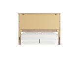 Senniberg Light Brown/White King Panel Bed, Dresser, Mirror, And Nightstand