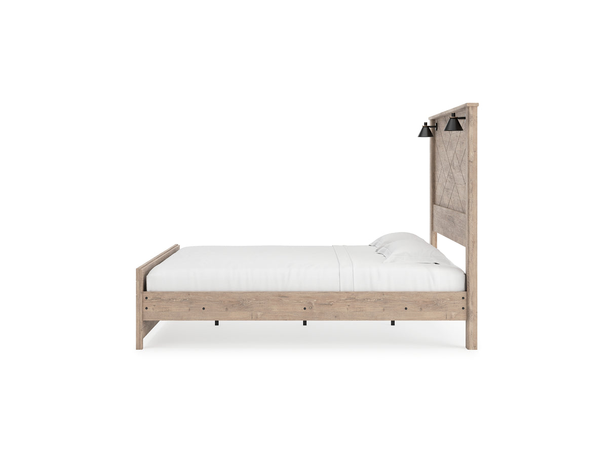 Senniberg Light Brown/White King Panel Bed