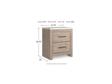 Senniberg Light Brown/White King Panel Bed, Dresser, Mirror, And Nightstand