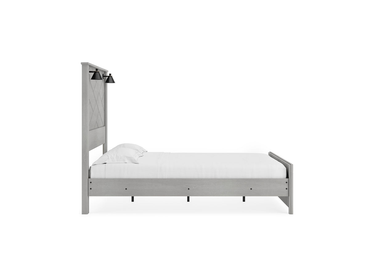 Cottonburg Light Gray/White Queen Panel Bed