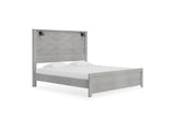 Cottonburg Light Gray/White King Panel Bed