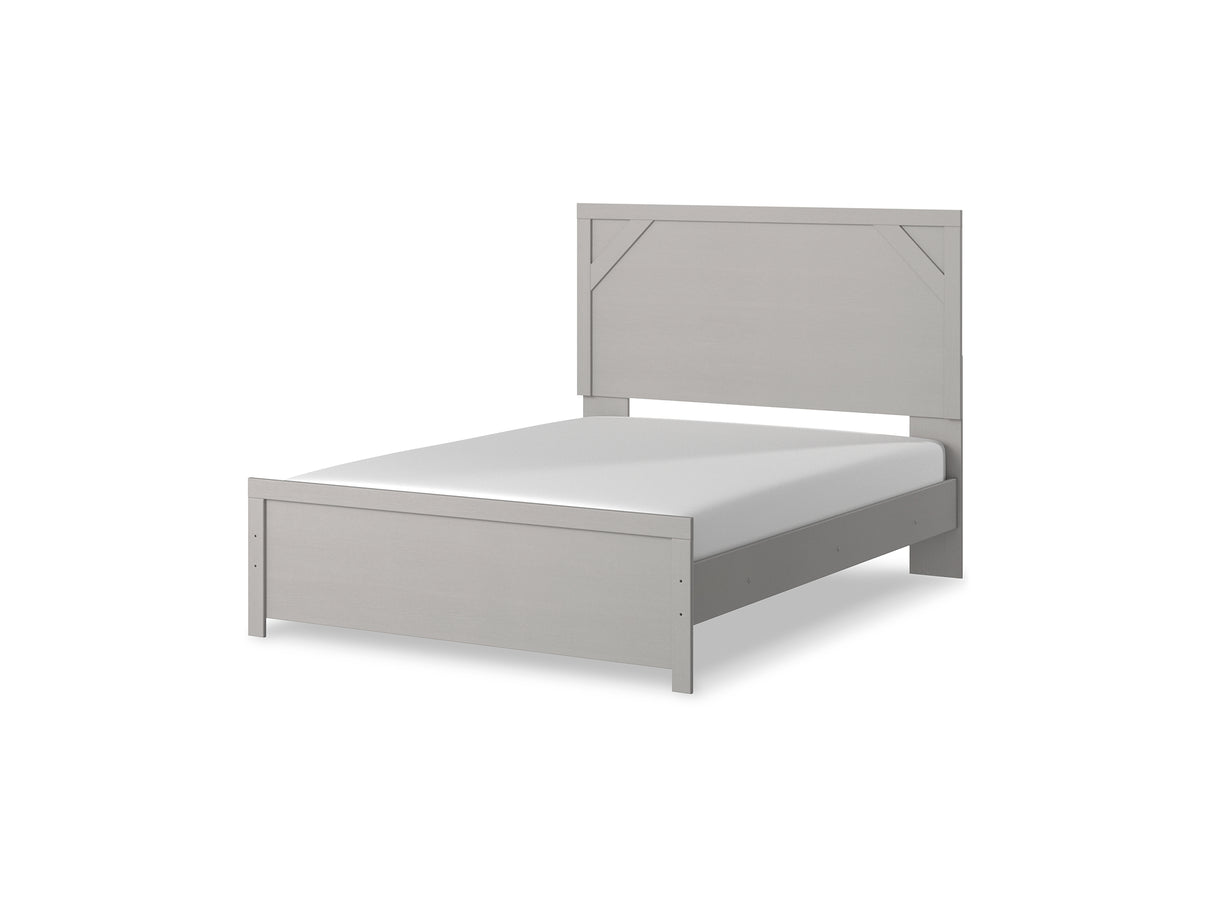 Cottonburg Light Gray/White Queen Panel Bed
