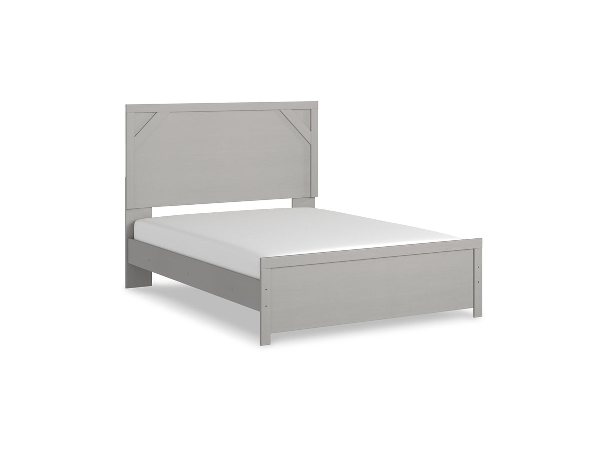 Cottonburg Light Gray/White Queen Panel Bed