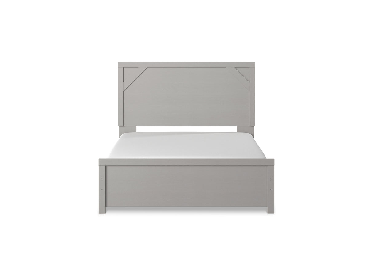 Cottonburg Light Gray/White Queen Panel Bed And Chest