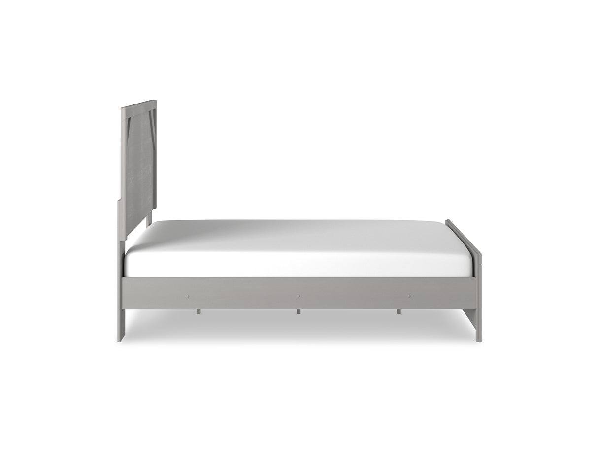 Cottonburg Light Gray/White Queen Panel Bed