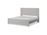 Cottonburg Light Gray/White King Panel Bed
