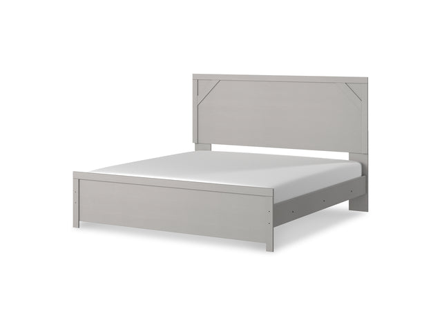 Cottonburg Light Gray/White King Panel Bed