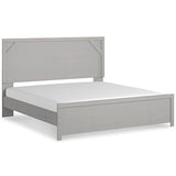 Cottonburg Light Gray/White King Panel Bed