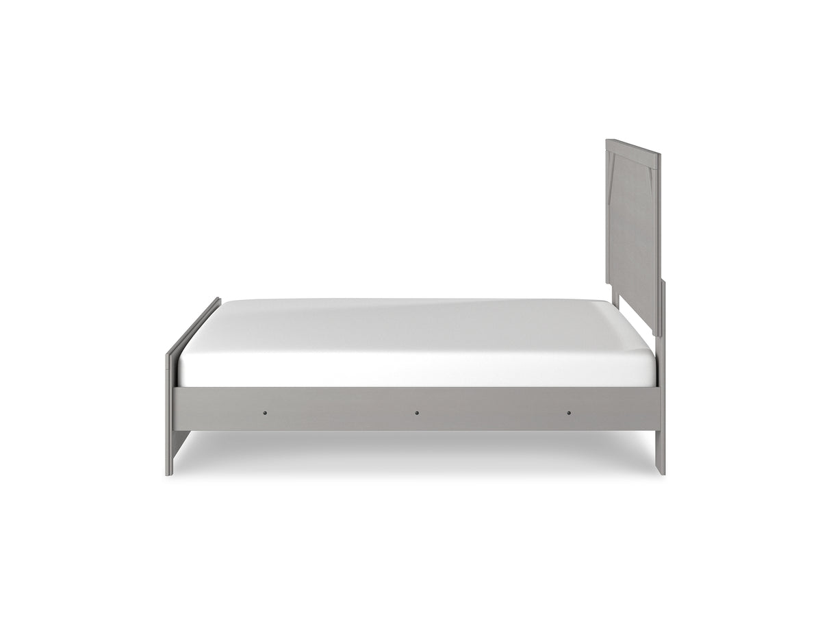 Cottonburg Light Gray/White King Panel Bed