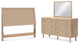 Cielden Two-Tone Queen Panel Headboard, Dresser And Mirror