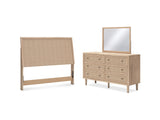 Cielden Two-Tone Queen Panel Headboard, Dresser And Mirror