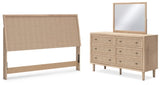 Cielden Two-Tone King Panel Headboard, Dresser And Mirror